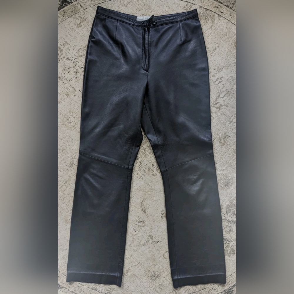 Valerie Stevens Women's Black Lambskin Leather Pants Size 10
